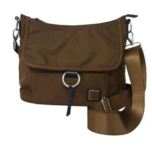 IHKWIP Mocha Brown Nylon Crossbody Shoulder Bag Travel Purse